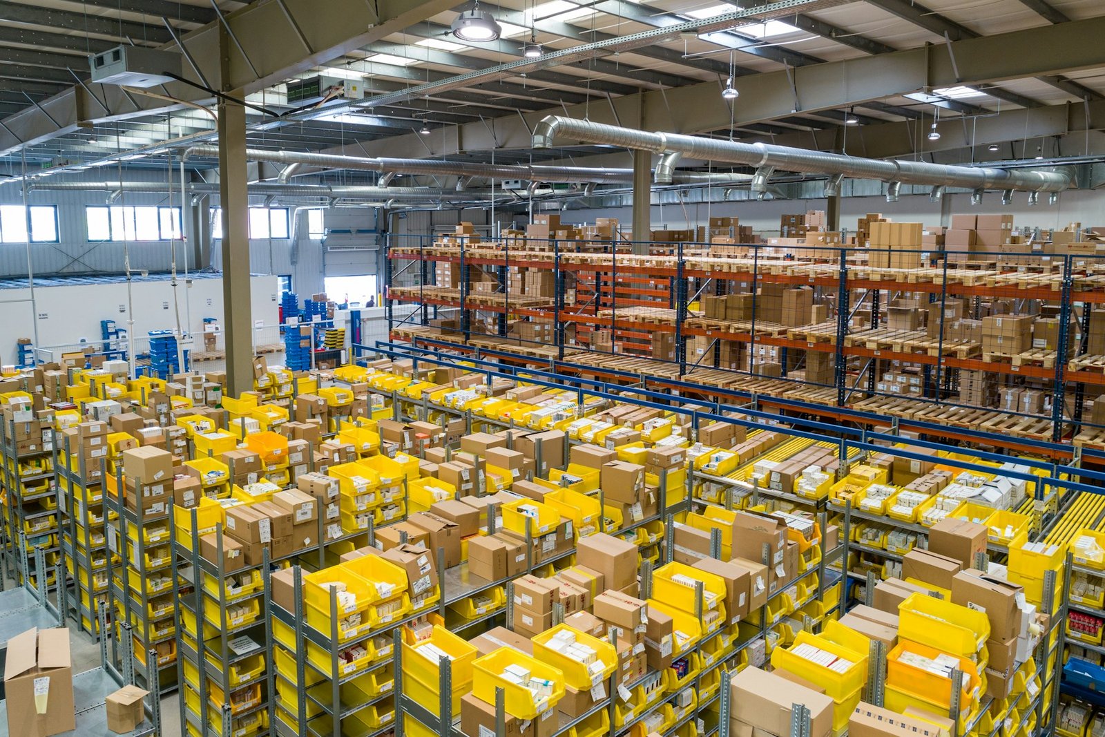 Organized warehouse with distribution inventory